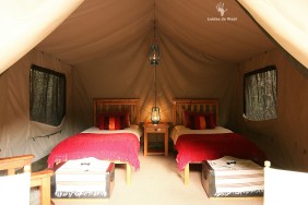 Safari style tent interior Gamkaberg CapeNature