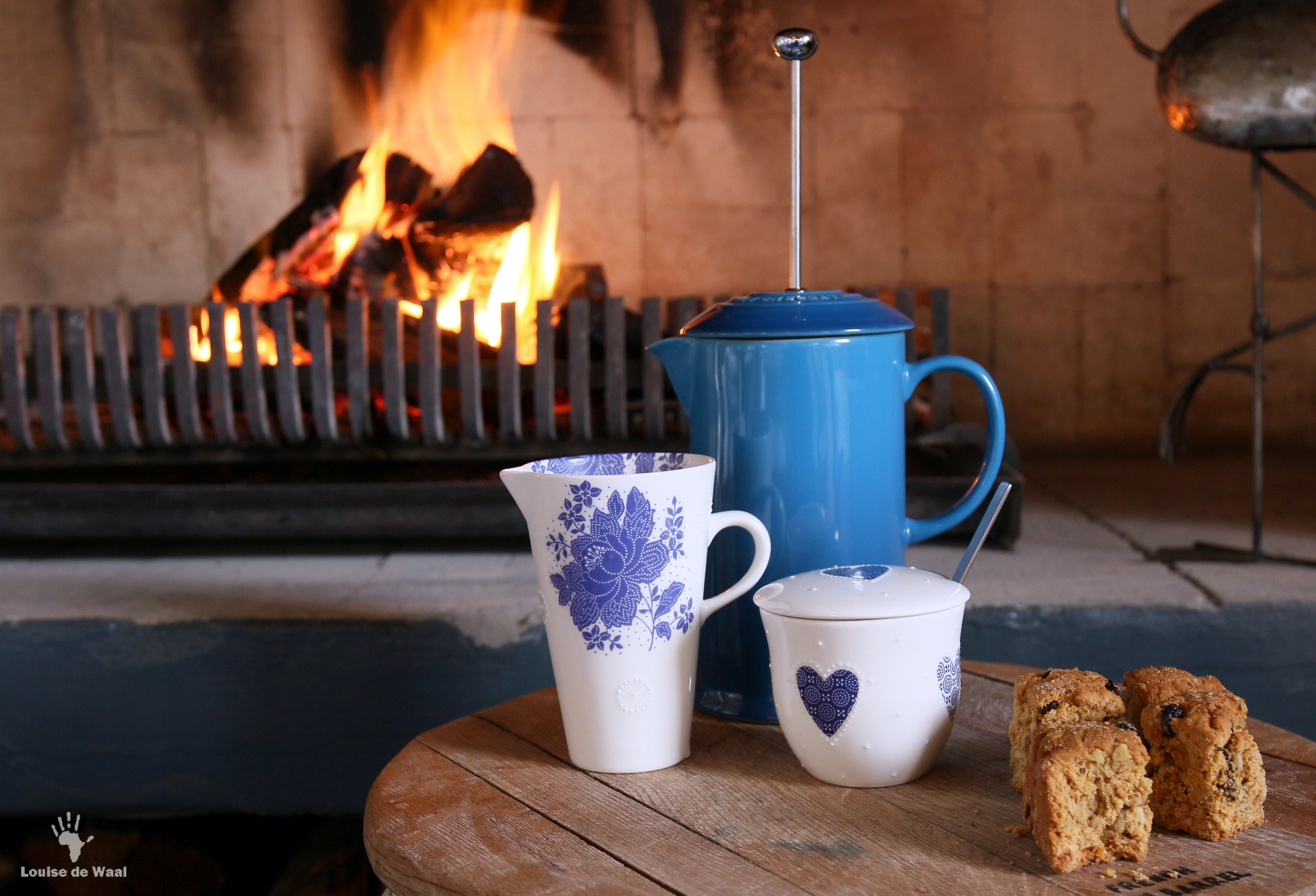 Cozy winter's day with coffee by the fire at India House